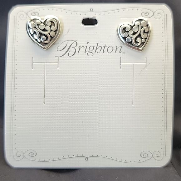 Brighton Signature heart post earrings - Picture 1 of 3